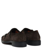 Santoni Suede double buckle loafers - Brown