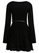 Self-Portrait Knitted flared dress - Black