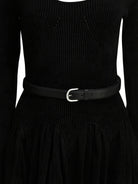Self-Portrait Knitted flared dress - Black