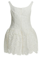 Self-Portrait Lace flared dress - White