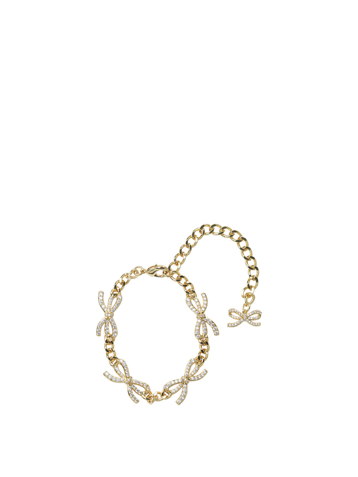 Self-Portrait Crystal bow bracelet - Gold
