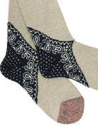 Kapital "Yarns Heel Paisley Bandana" Socks - Beige