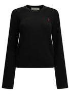 Ami Paris "Ami de Coeur" Crew-Neck Sweater - Black