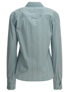 Ami Paris Casual Shirt with Logo - Light Blue