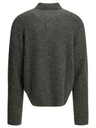 Ami Paris Polo Sweater with Logo - Grey