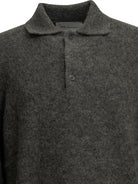 Ami Paris Polo Sweater with Logo - Grey