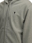 Ami Paris "Ami de Couer" Zip-Up Sweatshirt - Grey