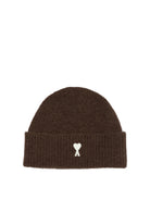 Ami Paris Alpaca Beanie - Brown