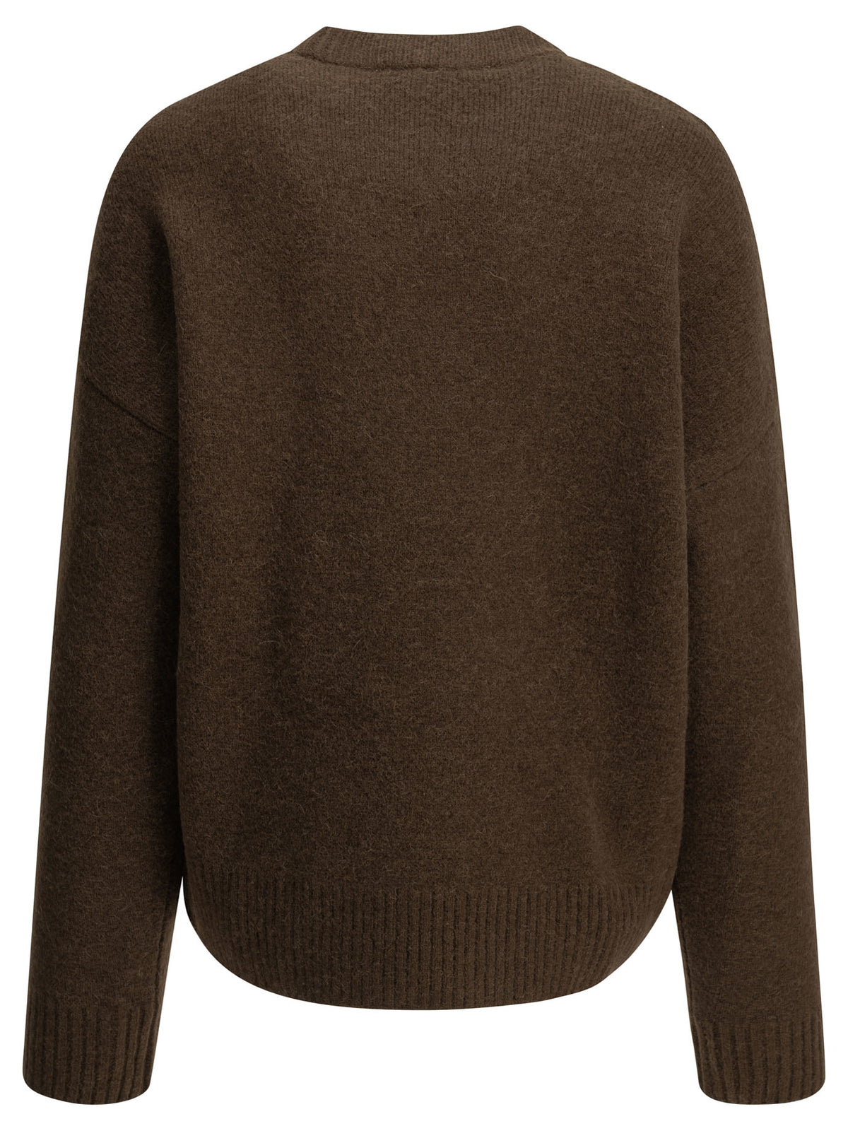 Ami Paris "Ami de Coeur" Crew-Neck Sweater - Brown