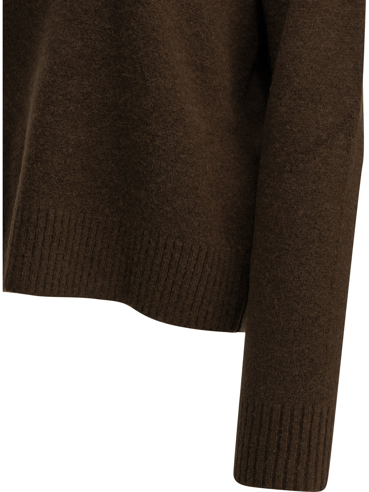Ami Paris "Ami de Coeur" Crew-Neck Sweater - Brown