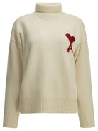 Ami Paris "Ami de Coeur" Turtleneck Sweater - White