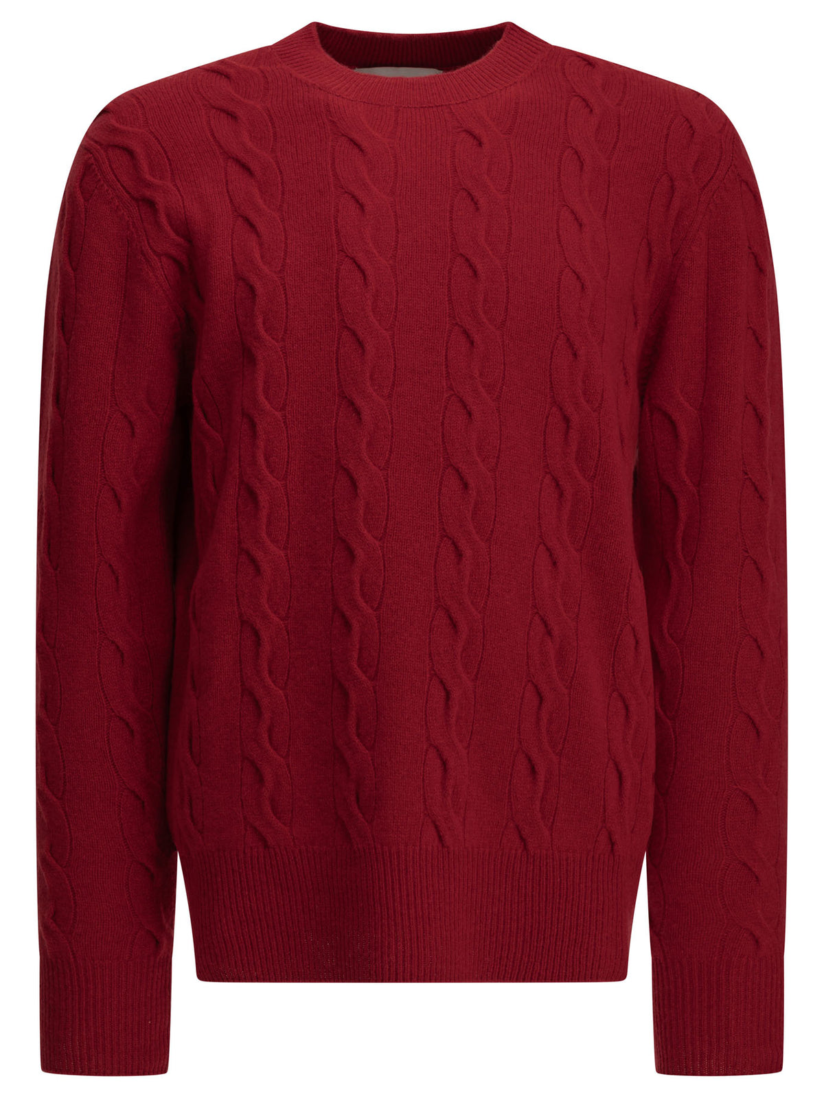 Ami Paris Crew-neck cable-knit sweater - Red