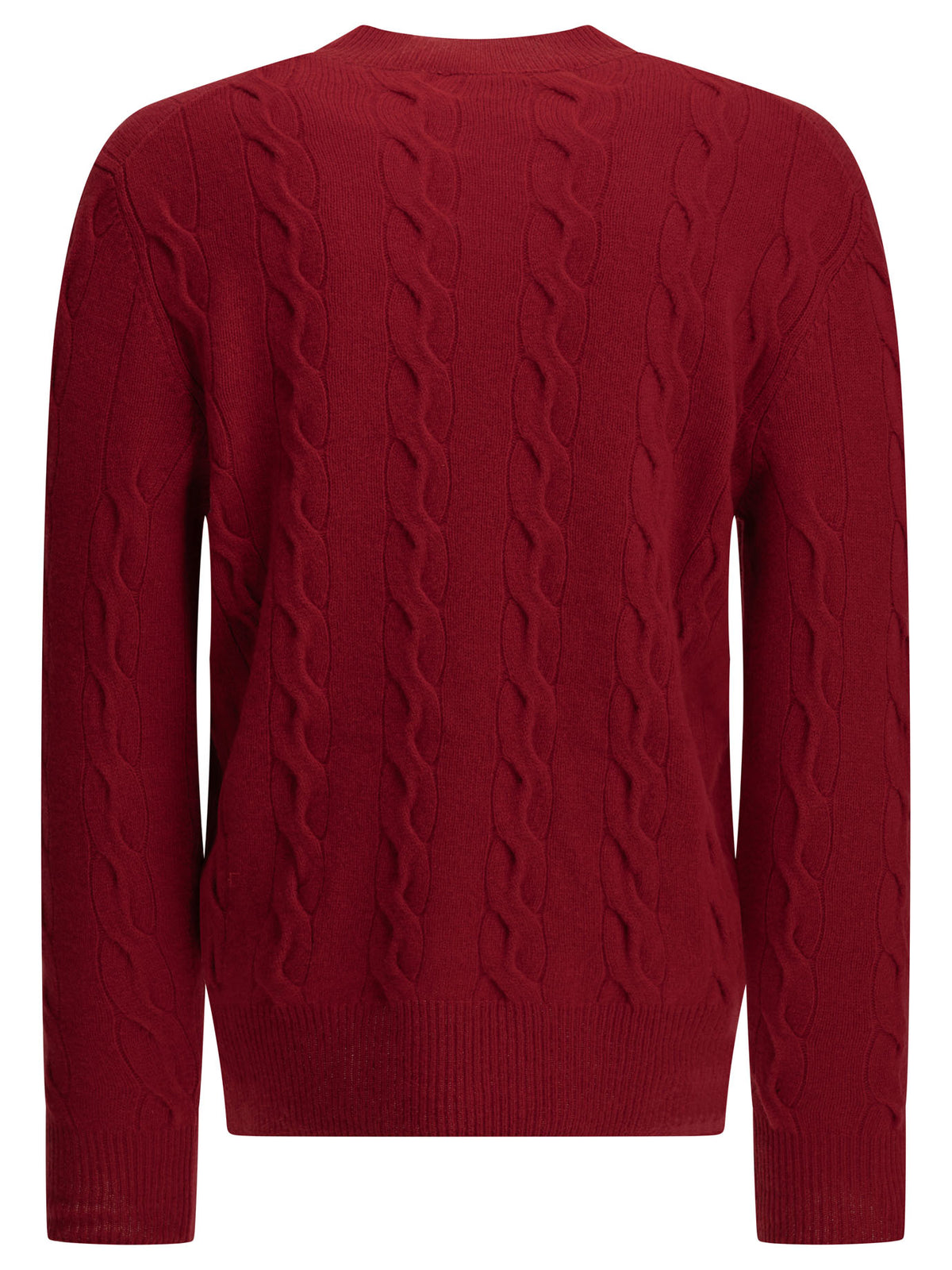 Ami Paris Crew-neck cable-knit sweater - Red