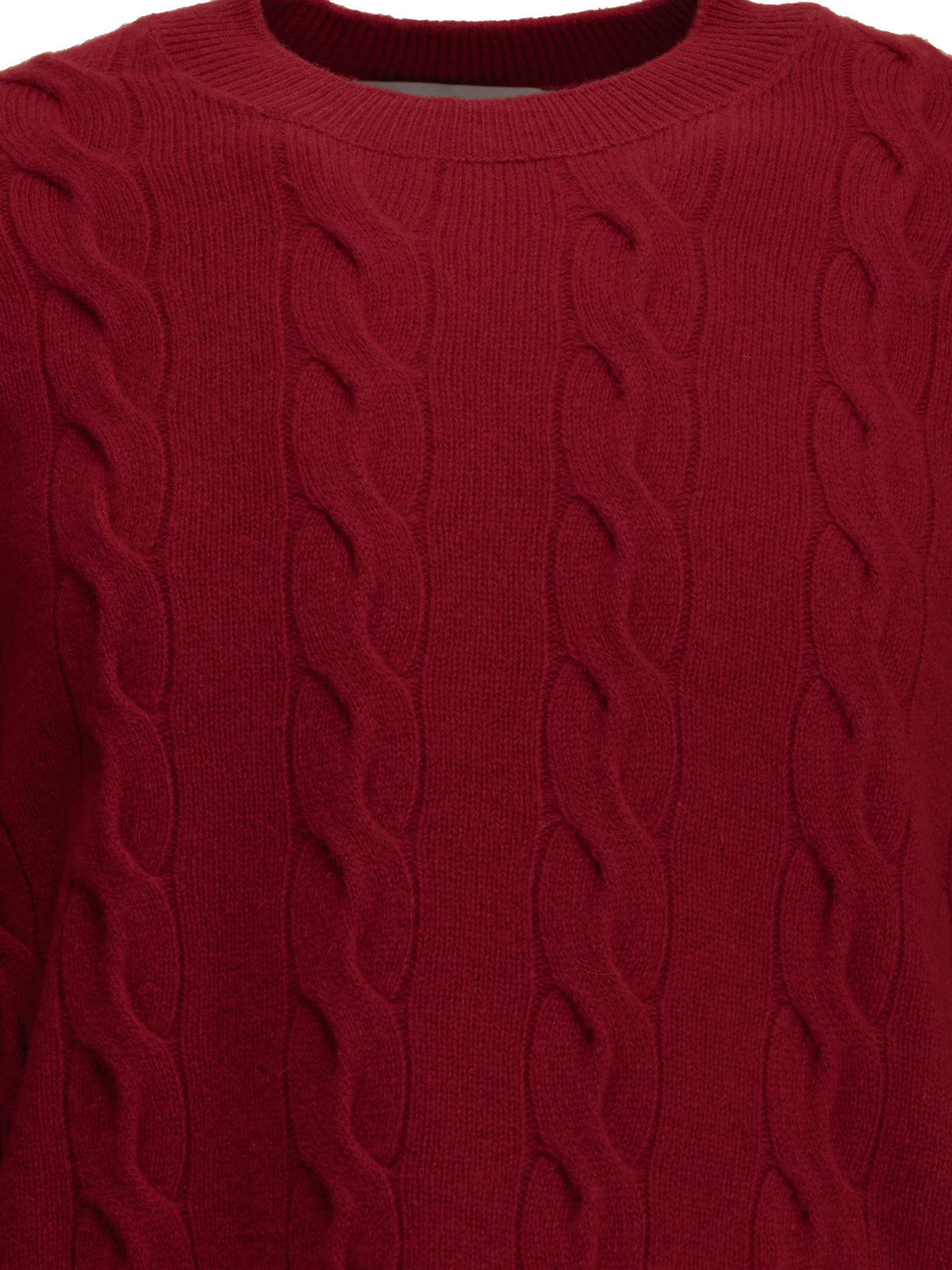 Ami Paris Crew-neck cable-knit sweater - Red