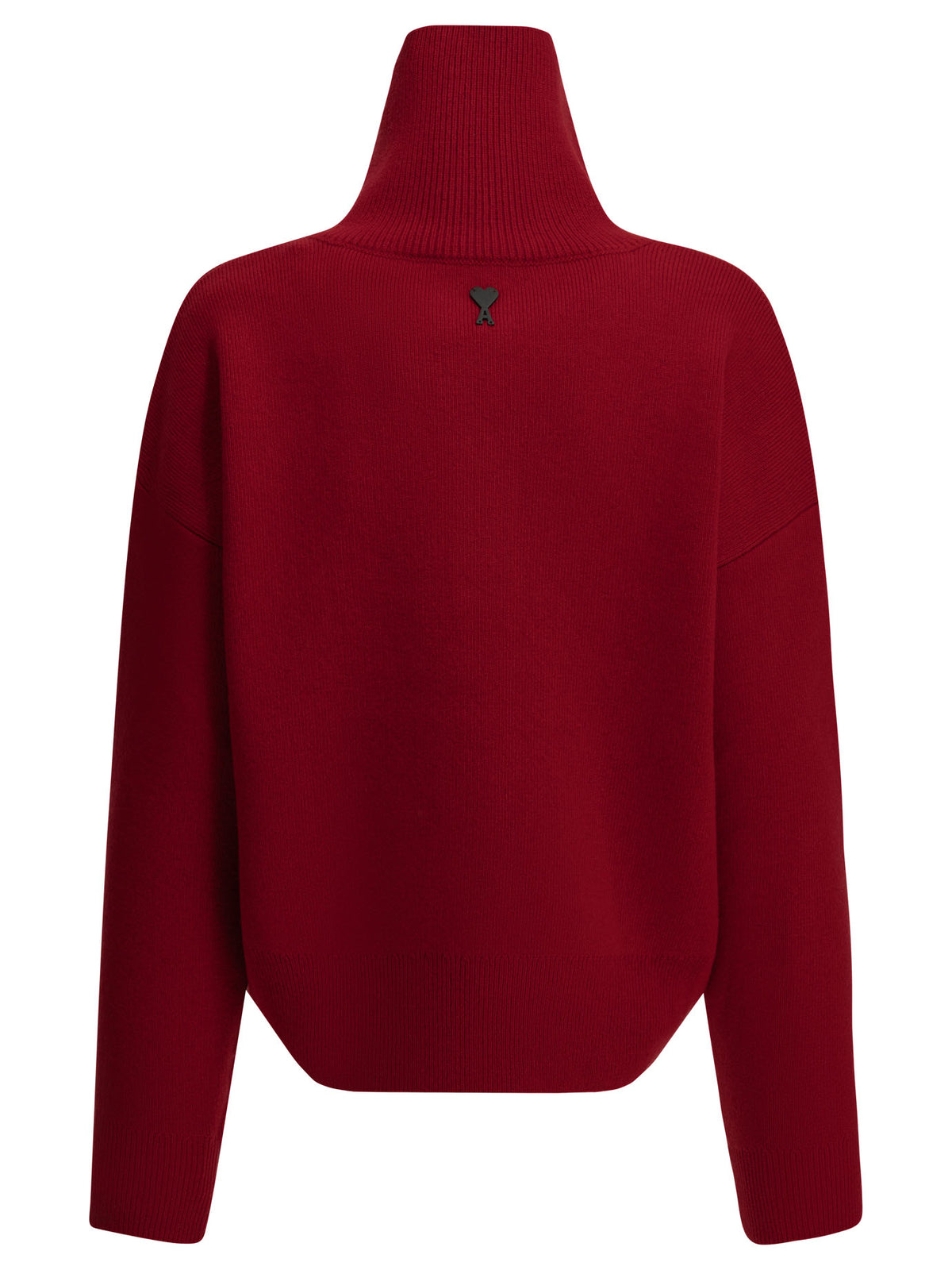 Ami Paris Wool Turtleneck Sweater - Red