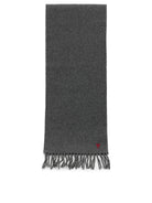 Ami Paris "Ami de Coeur" Fringed Scarf - Grey