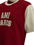 Ami Paris Crewneck T-shirt with logo - Red