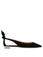 Aquazzura "Bow Tie Ballet" Classic Ballet Flats - Black