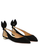 Aquazzura "Bow Tie Ballet" Classic Ballet Flats - Black