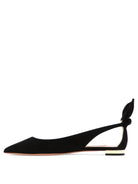 Aquazzura "Bow Tie Ballet" Classic Ballet Flats - Black
