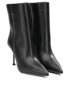 Aquazzura "Harper 85MM" Ankle Boots with Zipper - Black