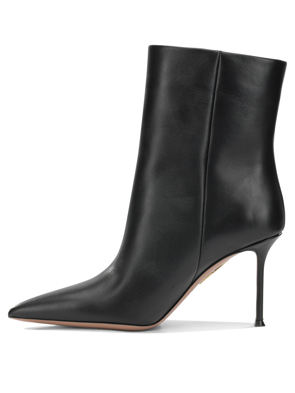 Aquazzura "Harper 85MM" Ankle Boots with Zipper - Black