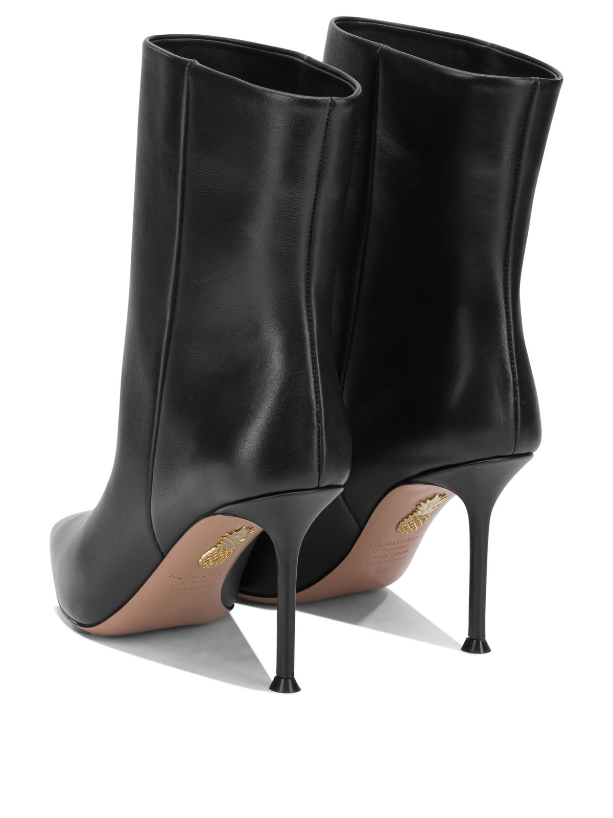 Aquazzura "Harper 85MM" Ankle Boots with Zipper - Black