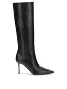 Aquazzura "Harper 85MM" Knee-High Boots - Black