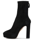 Aquazzura "Martine 110MM" Ankle Boots with Zipper - Black
