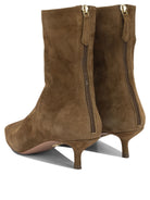 Aquazzura "Montmartre 50MM" Ankle Boots with Zipper - Brown