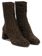 Aquazzura "Saint Honore 50 mm" Ankle Boots with Zipper - Brown