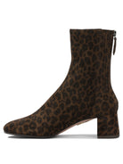 Aquazzura "Saint Honore 50 mm" Ankle Boots with Zipper - Brown