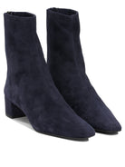 Aquazzura "Saint Honoré 35MM" Ankle Boots with Zipper - Blue