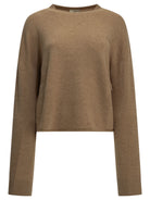 Autry Crew-neck sweater with logo - Beige