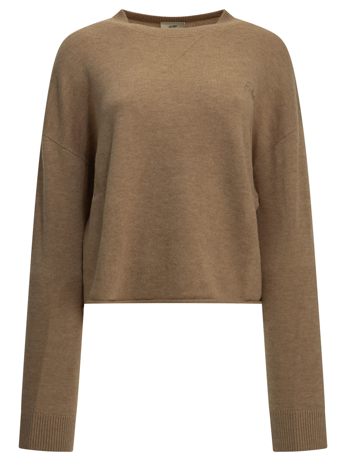 Autry Crew-neck sweater with logo - Beige