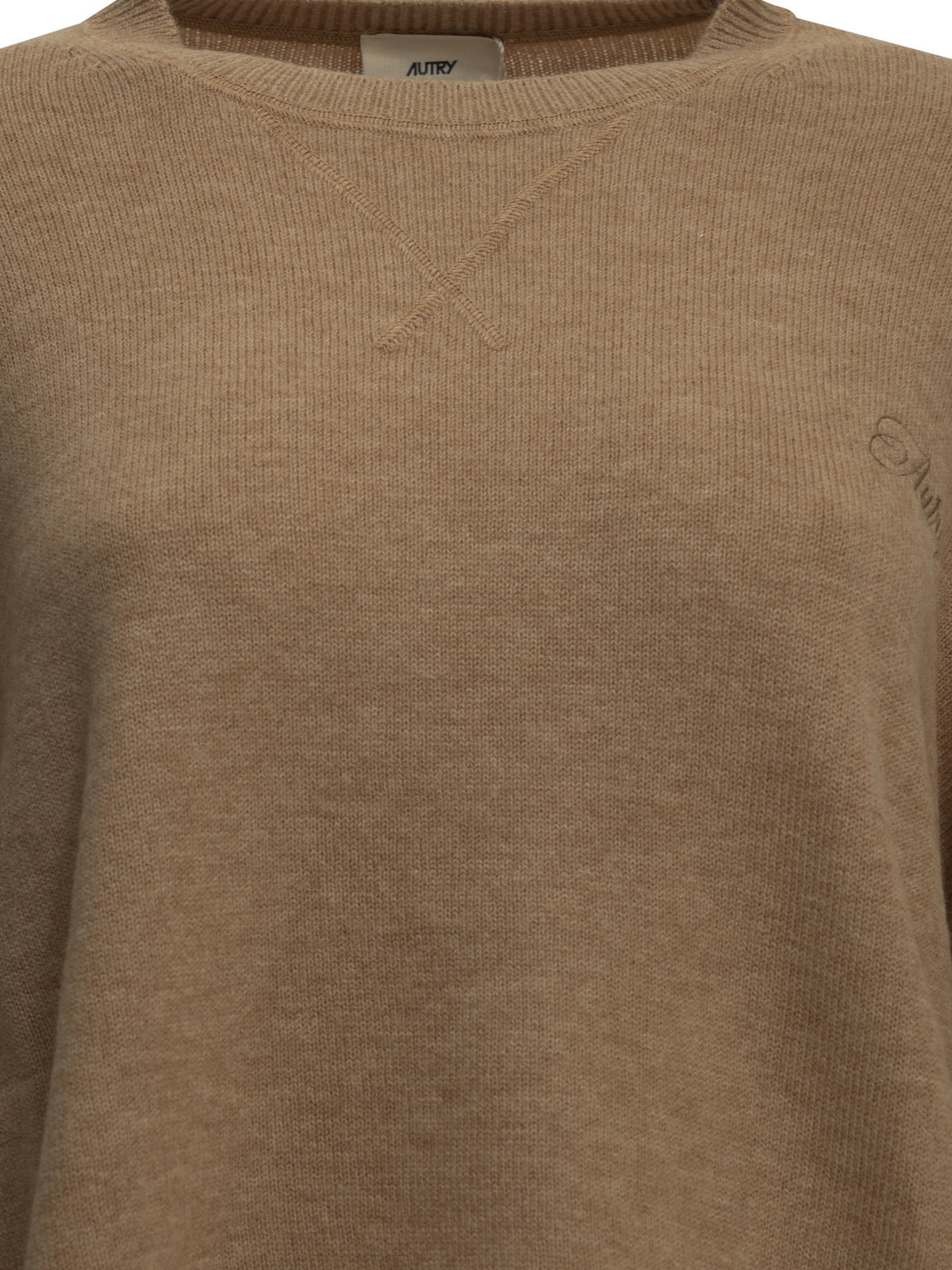 Autry Crew-neck sweater with logo - Beige