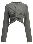 Balenciaga Cropped crew-neck sweater - Grey