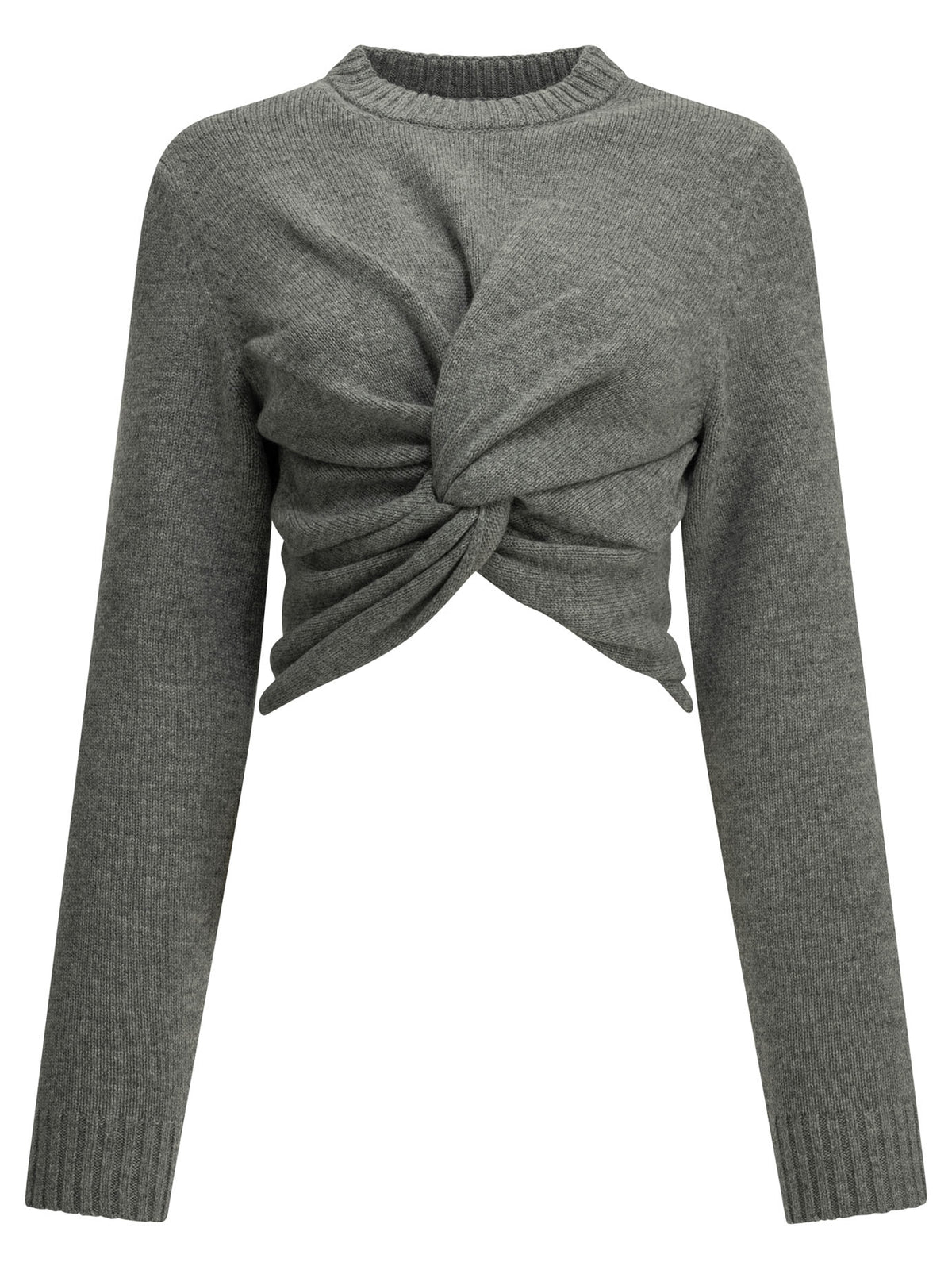 Balenciaga Cropped crew-neck sweater - Grey