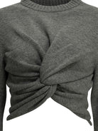 Balenciaga Cropped crew-neck sweater - Grey