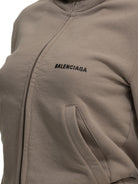 Balenciaga Zip-up Sweatshirt with Logo - Pink