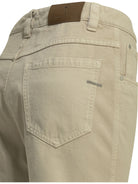 Brunello Cucinelli "Straight Shiny Bartck" Straight Leg Jeans - Beige
