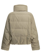 Brunello Cucinelli Short down jacket in techno cotton taffeta - Beige