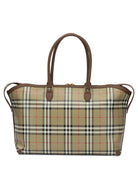 Burberry "Check" Large Shoulder Bag - Beige