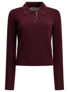 Burberry Wool Polo Sweater - Burgundy