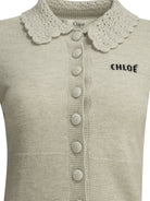 Chloé Polo Sweater with Logo - Grey
