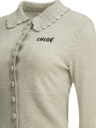 Chloé Polo Sweater with Logo - Grey