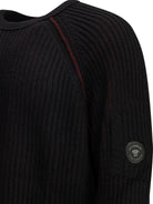 C.P. Company "Lens" Crew-Neck Sweater - Black