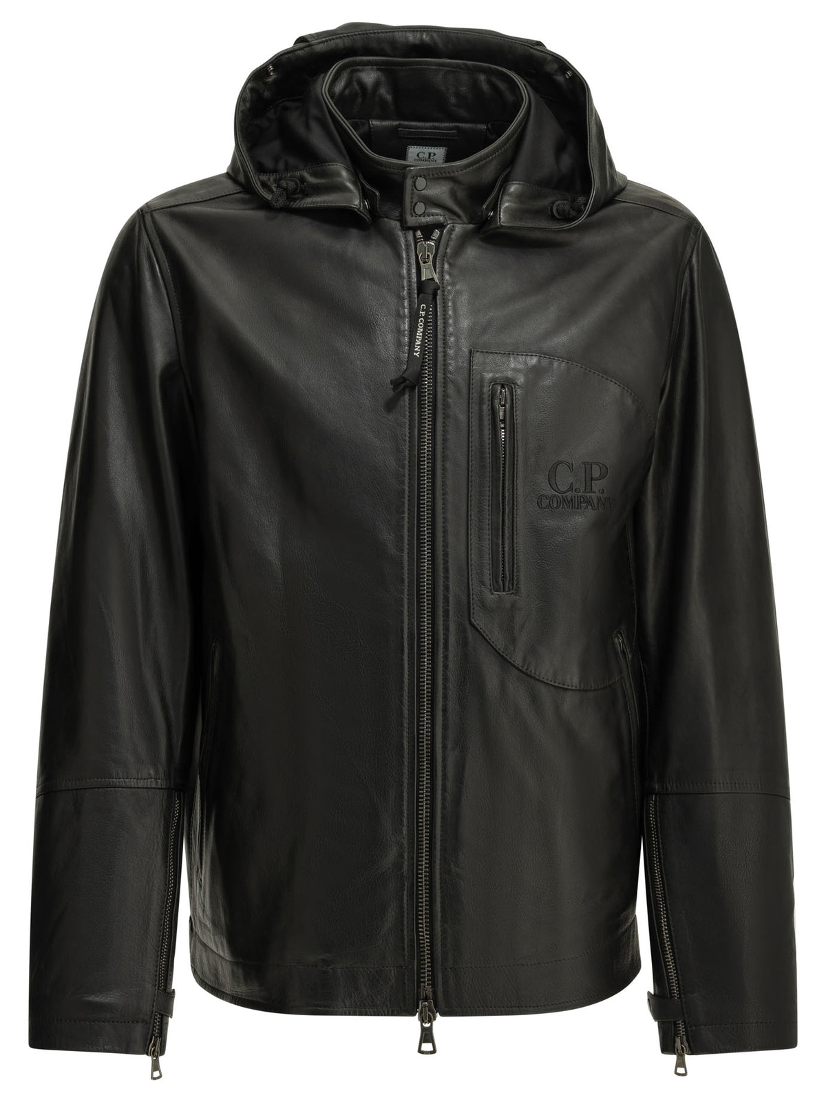 C.P. Company "Goggle" Leather Jacket - Black