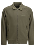 C.P. Company Zip-up Sweatshirt with Logo - Green