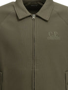 C.P. Company Zip-up Sweatshirt with Logo - Green
